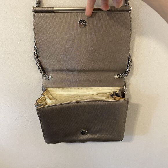 Vintage Nima Metal Cheetah Bag Silver Metallic Black Purse 80s Crossbody - Picture 5 of 7